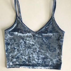 Blue Velvet Crop Top